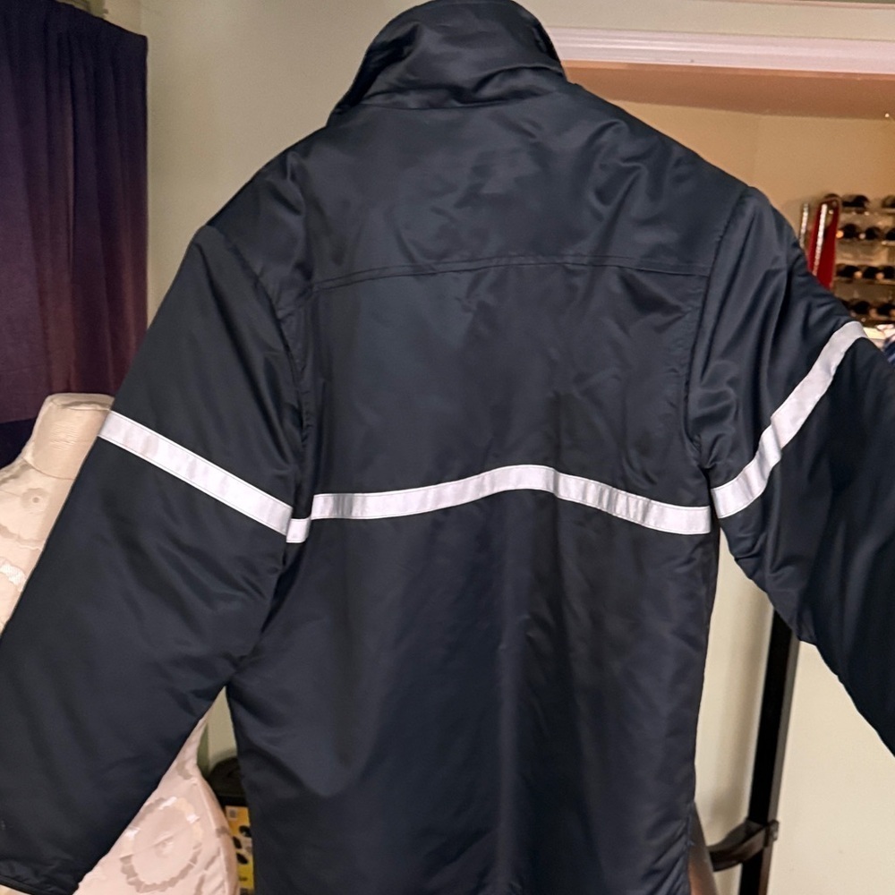 First Responders Men's Dark Blue Jacket with Reflective Stripes, Vintage - Picture 3 of 9